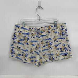 Patagonia Floral Women's Barely Baggies™ Shorts 2½" Cream Blue Size XL